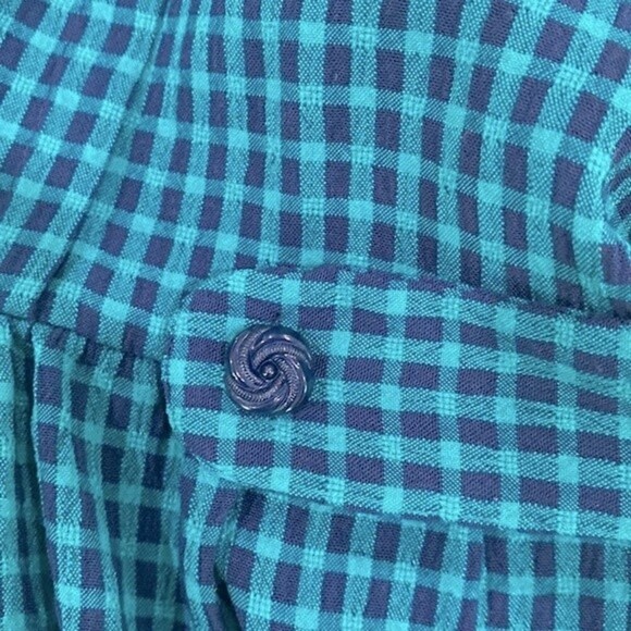 Vintage blue and green maxi dress size 14-16 - Picture 10 of 11